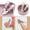 Baby Cartoon Tableware Set Children Utensil Stainless Steel Toddler Dinnerware Cutlery Cartoon Infant Food Feeding Spoon Fork 3