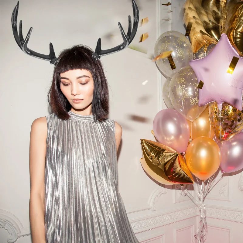 Description Picture 6 of item1pair Christmas Reindeer Antlers Simulation Deer Horn Handcraft Cosplay Headband Horn Artificial DIY Accessory New Party Props