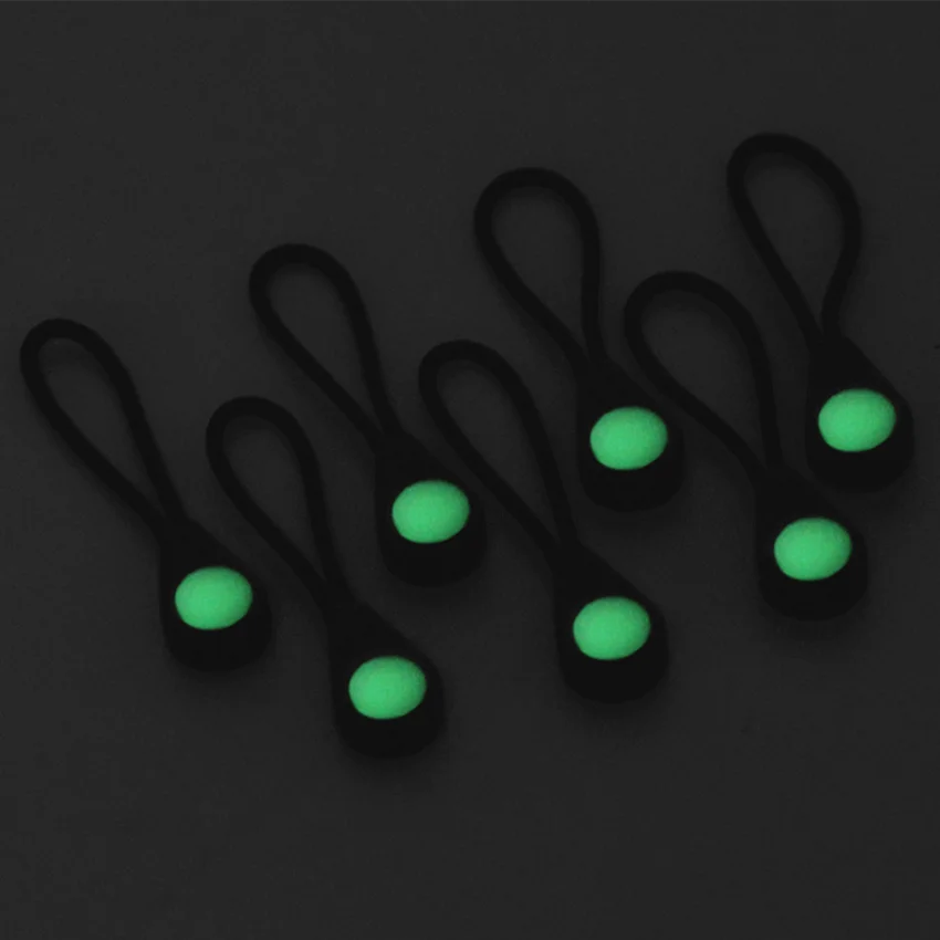Luminous Outdoor Camping Hiking Zipper Pull Kit Marker Glow Dark Night Coats Jackets Rucksacks Tent Zippers For zipper clip