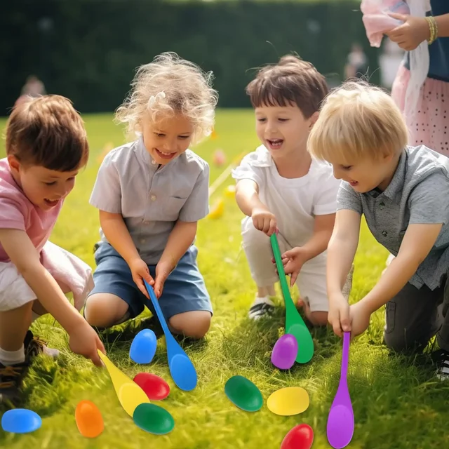 Children's Outdoor Fun Game Toy Egg Spoon Balance Sport Wooden Spoon Toss Ball Sense Training Early Education Puzzle Party Game 3