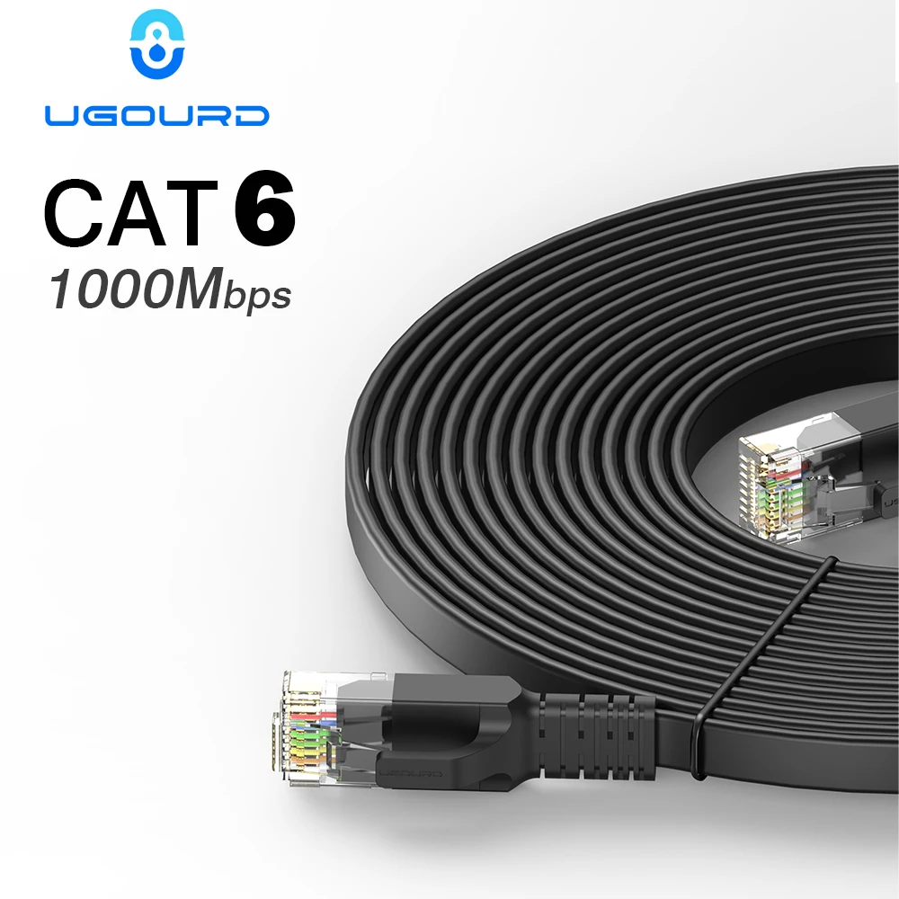 High-Speed CAT 6 Flat Ethernet Cable - Gigabit LAN Network Patch Cord