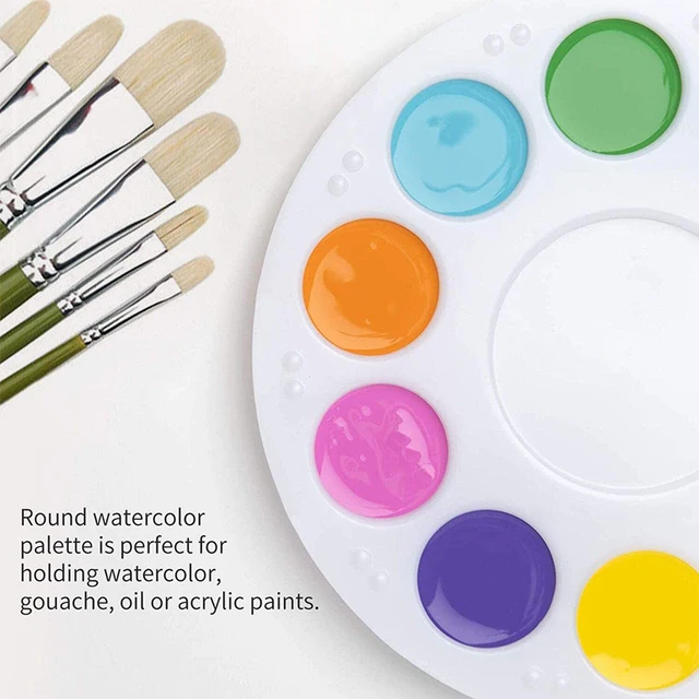 Paint Palette Tray Round Plastic Watercolor Mixing Palette DIY Craft Kids  Art Supplies