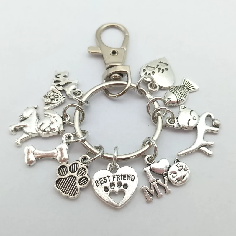 Nuovo Mini I Love My Dog And Bone Portachiavi Ciondolo Impronta Adorabile Portachiavi Best Friend Pet Portachiavi Regalo Per Gli Amanti Degli Animali 