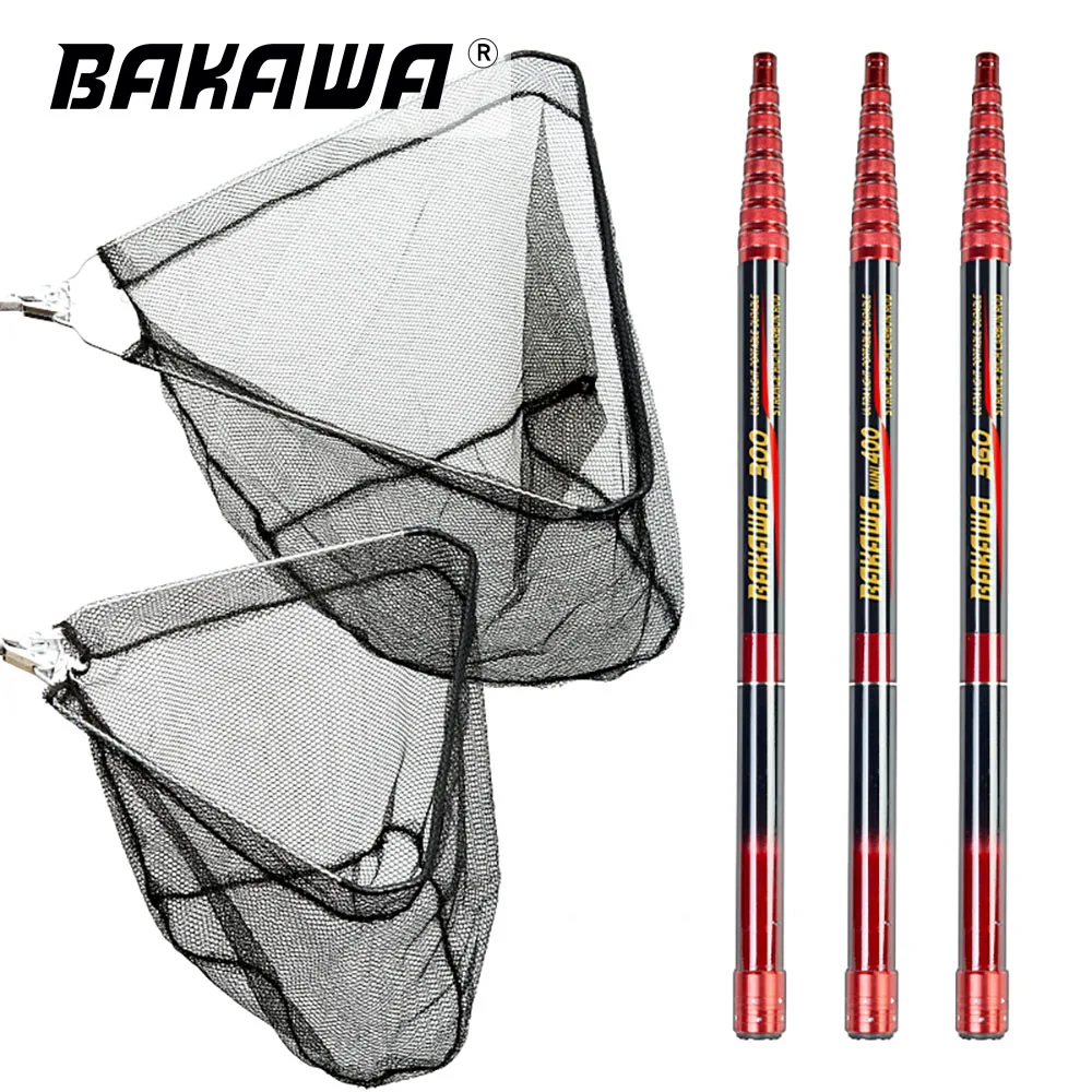 BAKAWA New Foldable Fishing Net Fish Landing Net Collapsible Telescopic
