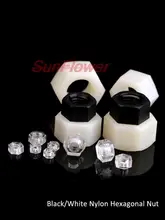 

8/10/20/30/50pcsPlastic Hex Nuts M2 to M20 Nylon PA66 Heat Insulation Hexagon Lock Nut Thread Bolt Cap Black White Clear