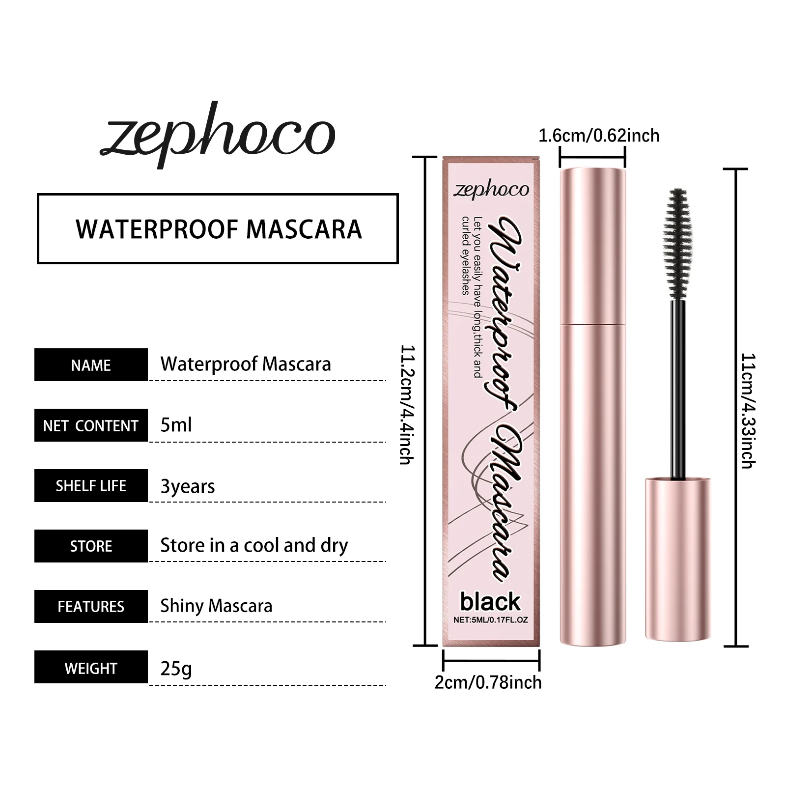 4d Black Mascara Waterproof Volumizing And Curling Silk Fiber_voghion.com