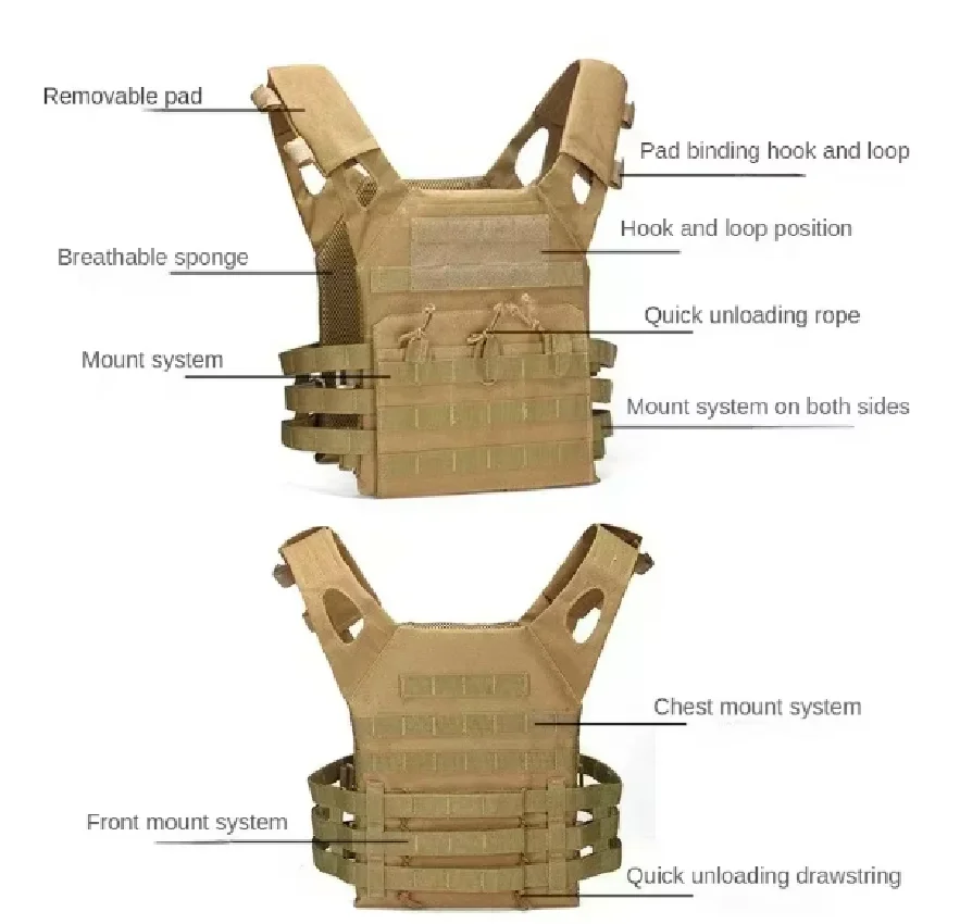 Waterproof Lightweight Tactical Molle Vest for Outdoor and Security Activities