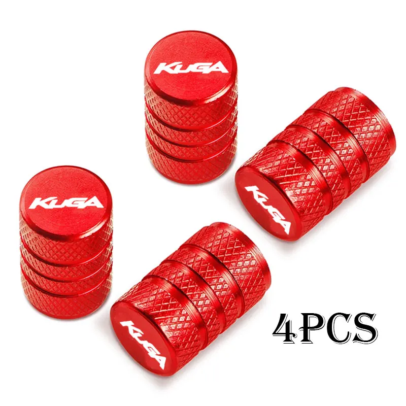 Car Wheel Tire Valve Caps Tyre Stem Covers Airdust Waterproof For Ford Kuga Auto Accessories