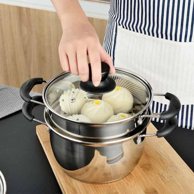 Stainless Steel Pot Small Steamer Double Thickening Cooking Dual-use Pot  One or Two Layer Soup Pot Stew Pot Steamer Pot Bamboo - AliExpress