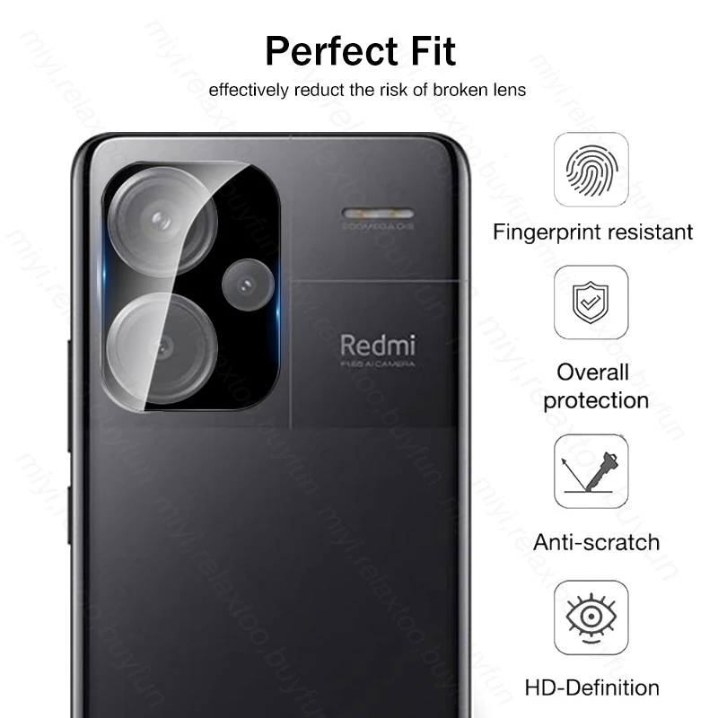 Étui Redmy Note13 Pro Plus, Protecteur d'objectif d'appareil photo incurvé 3D, Couvercle en verre du Guatemala, Xiaomi Redmi Note 13 Pro + Not13Pro + 5G, 1-3 pièces