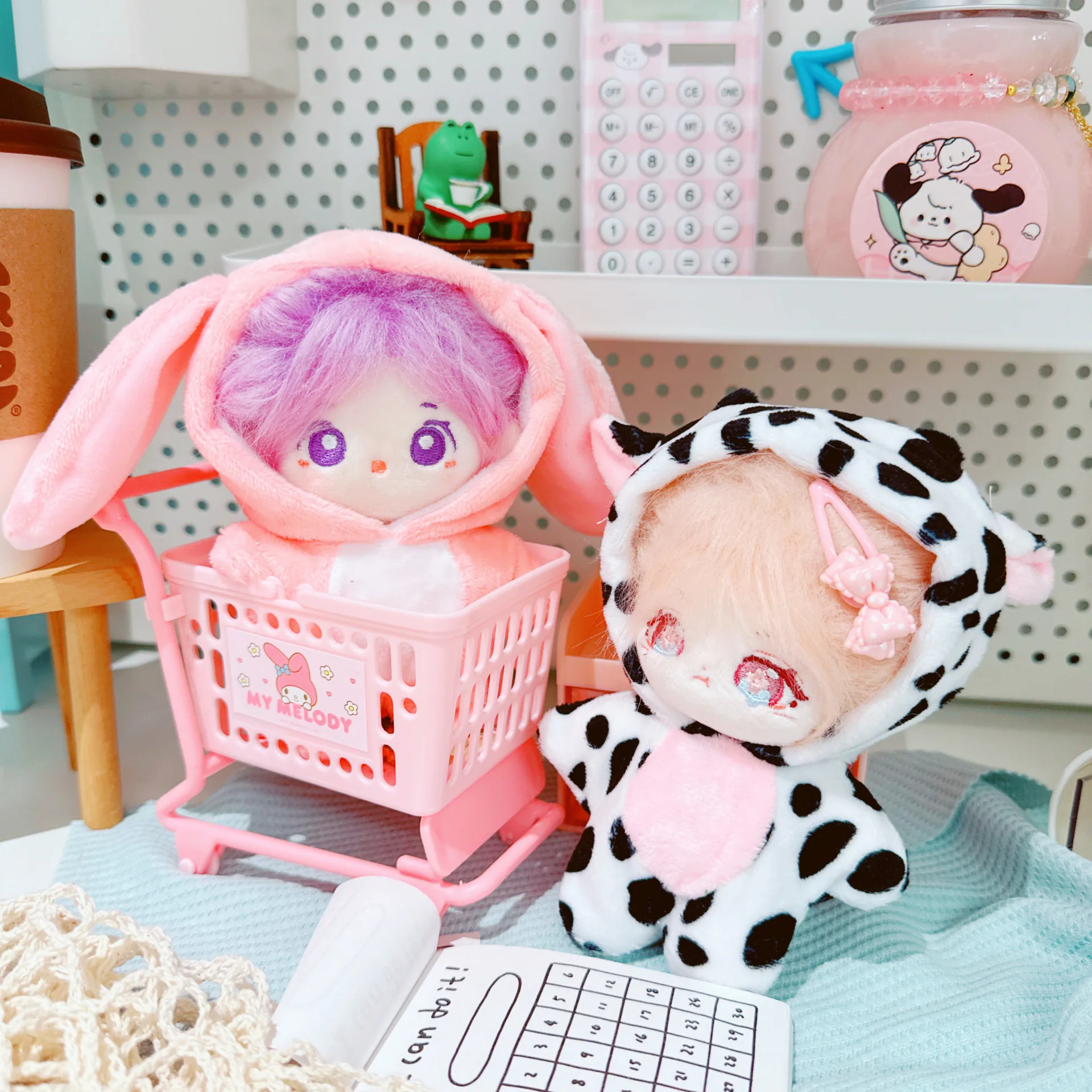 10cm Cute Animals Unicorn Bunny Shark Coat Suit Mini Idol Soft Cotton Doll DIY Clothes Accessory for Girls Fans Collection Gifts