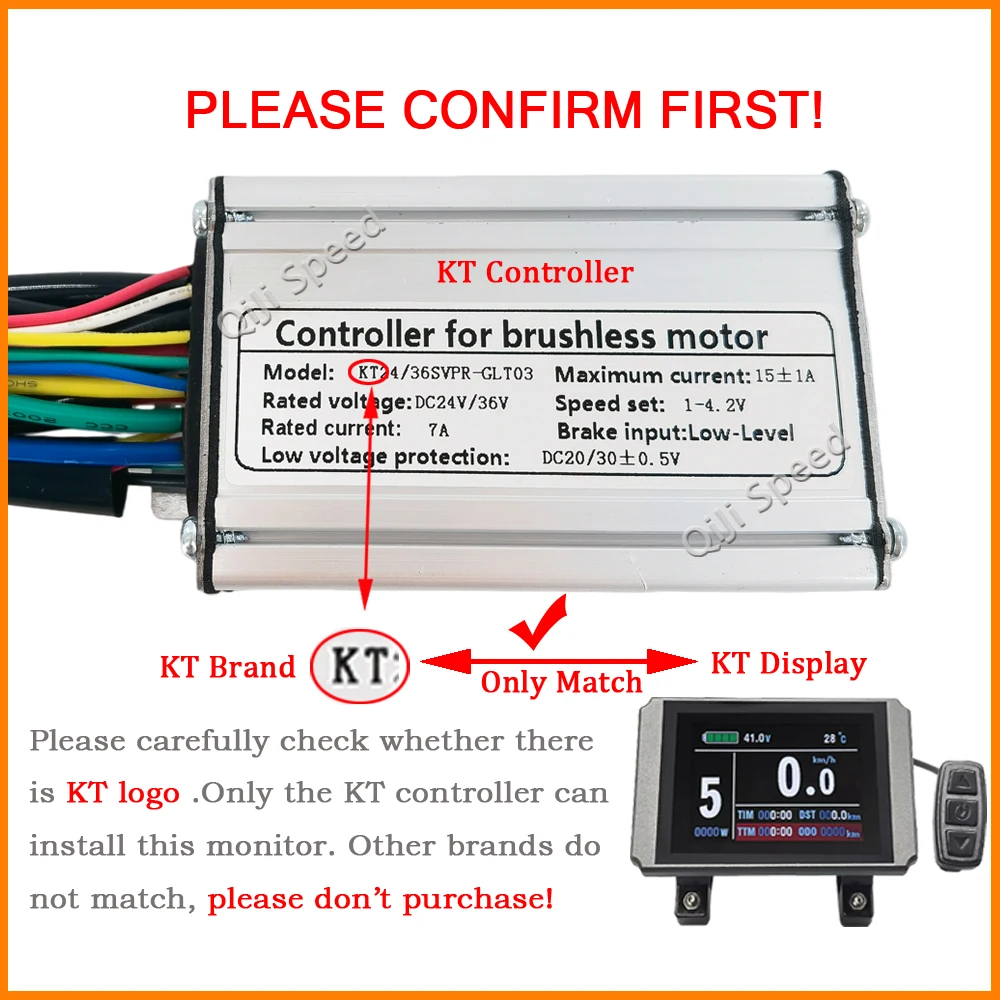 KT LCD5 클래식 방수 전기자전거 대시보드, 쿤텡 KT 컨트롤러 및 미터 키트용 24V 36V 48V 플러그 앤 플레이 미터