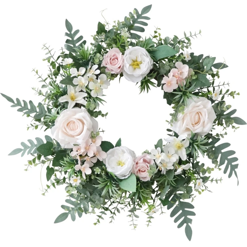 

Rose Spring Wreath Front Door,Floral Wreath Artificial Spring Garlands Wreath