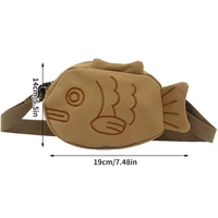 Fish Shape Canvas Messenger Bag Fashion Cute Embroidery Portable Zippered Small Purses Handbags Mini Crossbody Bag - Image 6