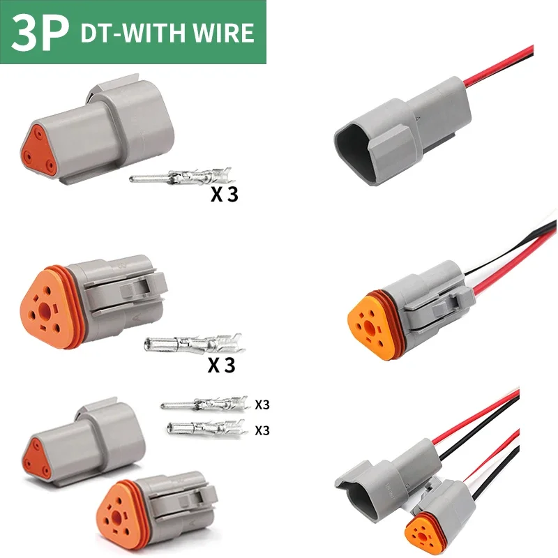 5-10-100-Sets-Deutsch-Type-Connector-Male-Female-Waterproof-DT ...