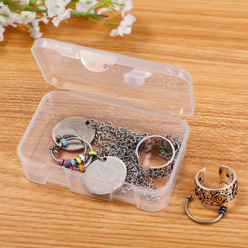 30pcs Mini Plastic Storage Box Transparent Jewelry Storage Box Container Portable Earring Ring Earplugs Case Fishing Hooks