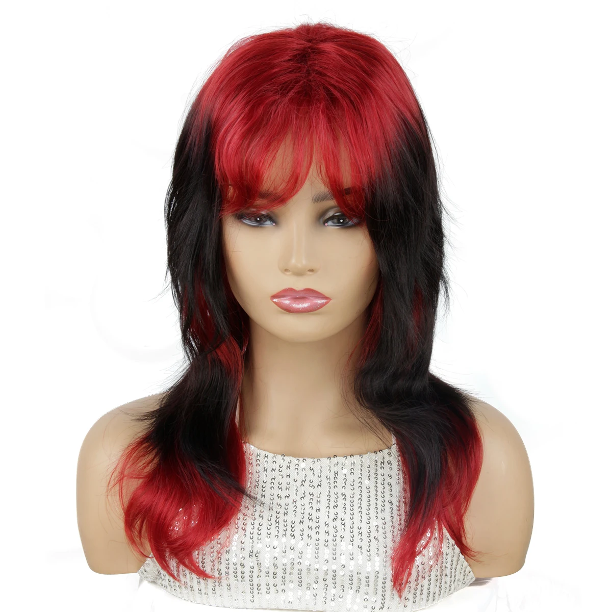 

BCHR Long Red Wig Synthetic Cosplay Anime Copper Red Wigs for Women