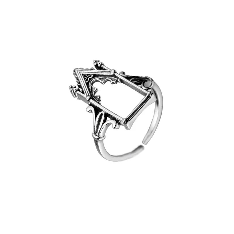 2023 Fashion Trend Jewelry Ring Gothic Queen Castle Ring Women Goth Trend Jewelry Rings for Women Bling Ring Men - 5