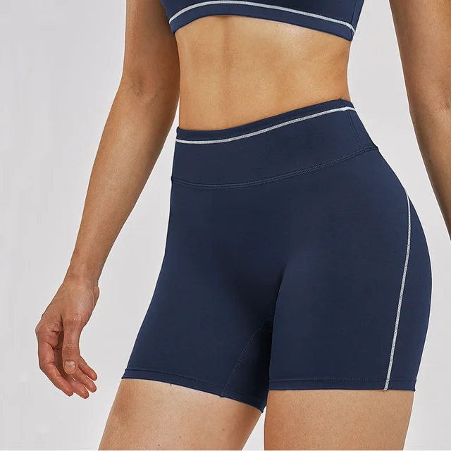 84472-22b5e2.jpg Shorts de yoga et de sport pour femme, taille haute, couleur contrastante, effet push-up, pour la course en extérieur et le fitness