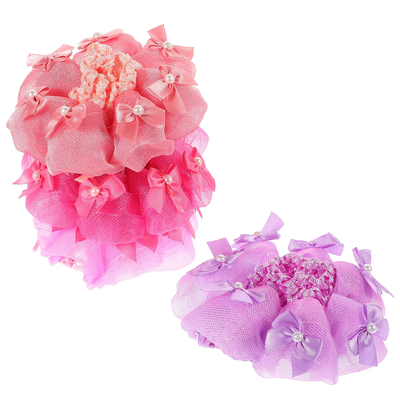 

4 Pcs Hair Flower Hair Bun Net Elastic Hair Hair Mesh Nets Women Hair Accessories