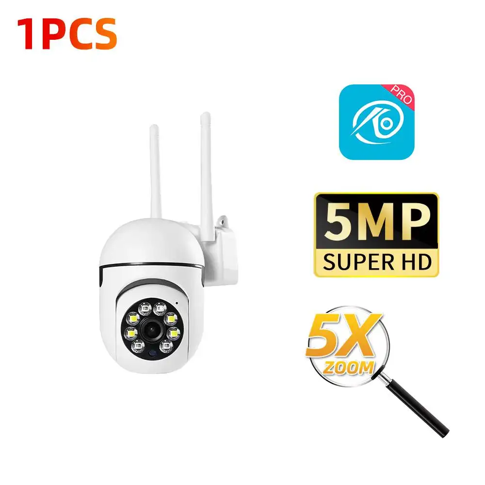 Câmera de Vigilância PTZ Sem Fio Wifi IP PEGATAH 5MP com Zoom 4X, Rastreamento, Áudio Bidirecional e Visão Noturna em HD