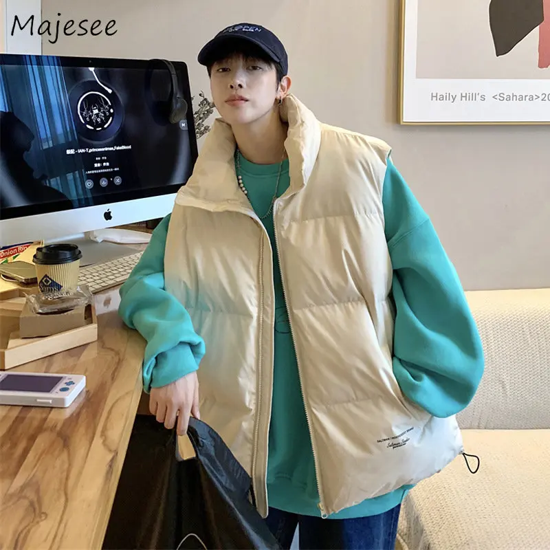 

Vests Men Autumn Winter New Arrival Trendy Handsome Outwear Korean Style Sleeveless Warm Clothing Harajuku Daily Cold Resistant
