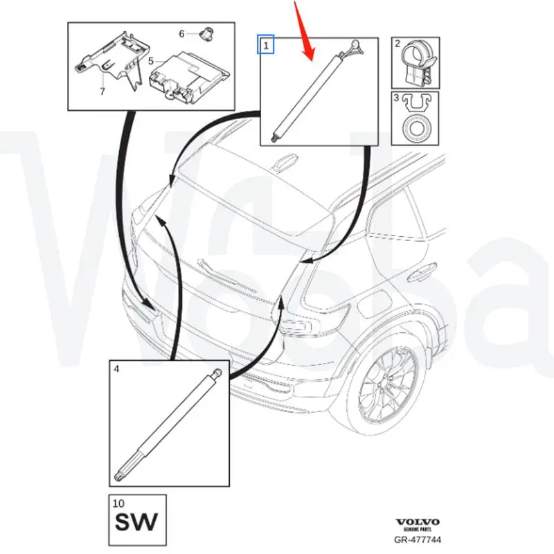 Wooba NEW Rear Left Right Liftgate Support 32296296 32296297 
