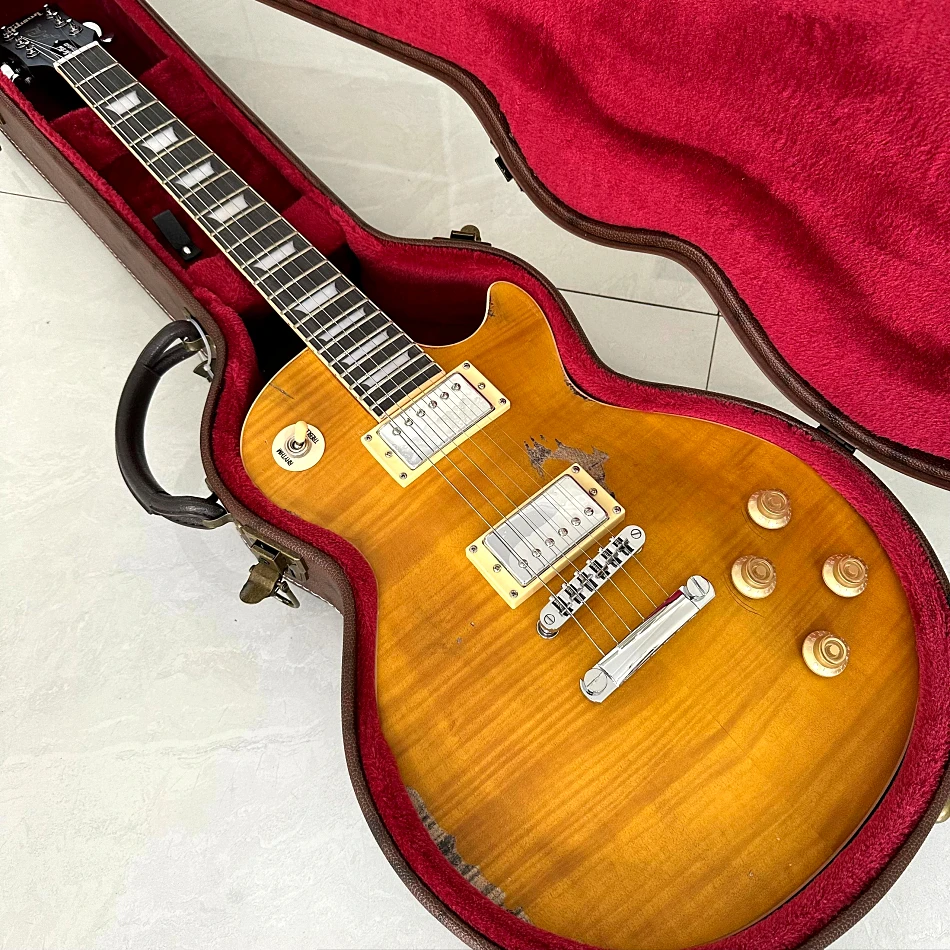 Electric Guitar AgedRelic Nitro Finish Peter Green Garry Moore Lemon Burst electric guitar kit