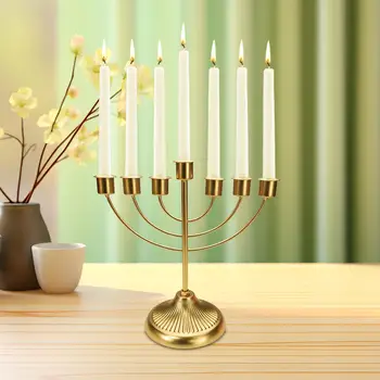 Candlestick Jewish Holder Traditional Candle Holder Candelabra Menorah for Living Room Home Decoration 1
