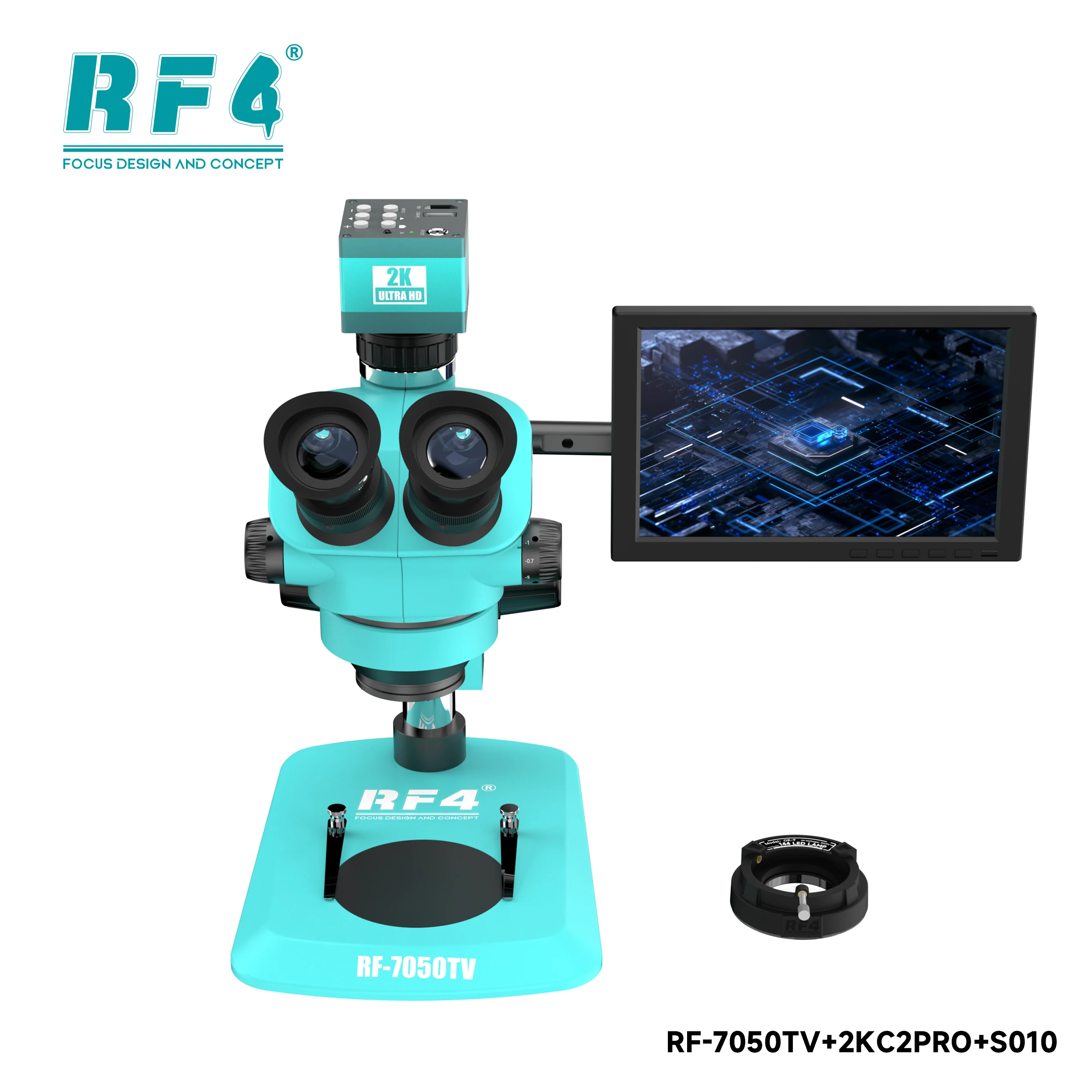 RF7050TV-2KC2-S010 3안 현미경 연속 줌 전자 비디오 휴대폰 수리 PCB 수리 현미경 광시야
