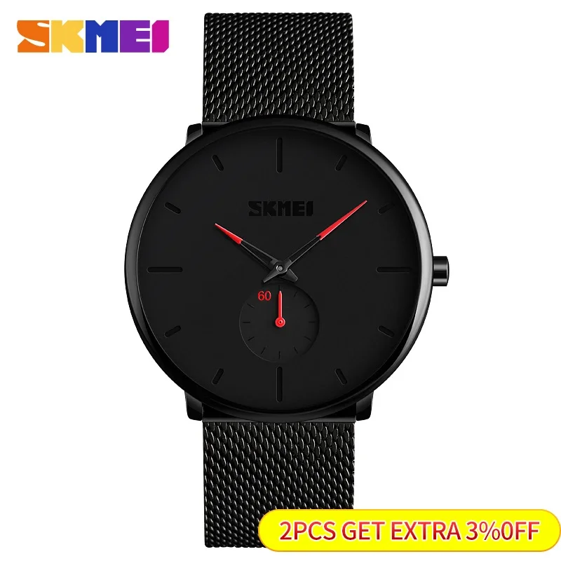 SKMEI 9185 jam tangan Quartz Pria Wanita, arloji tampilan Dial