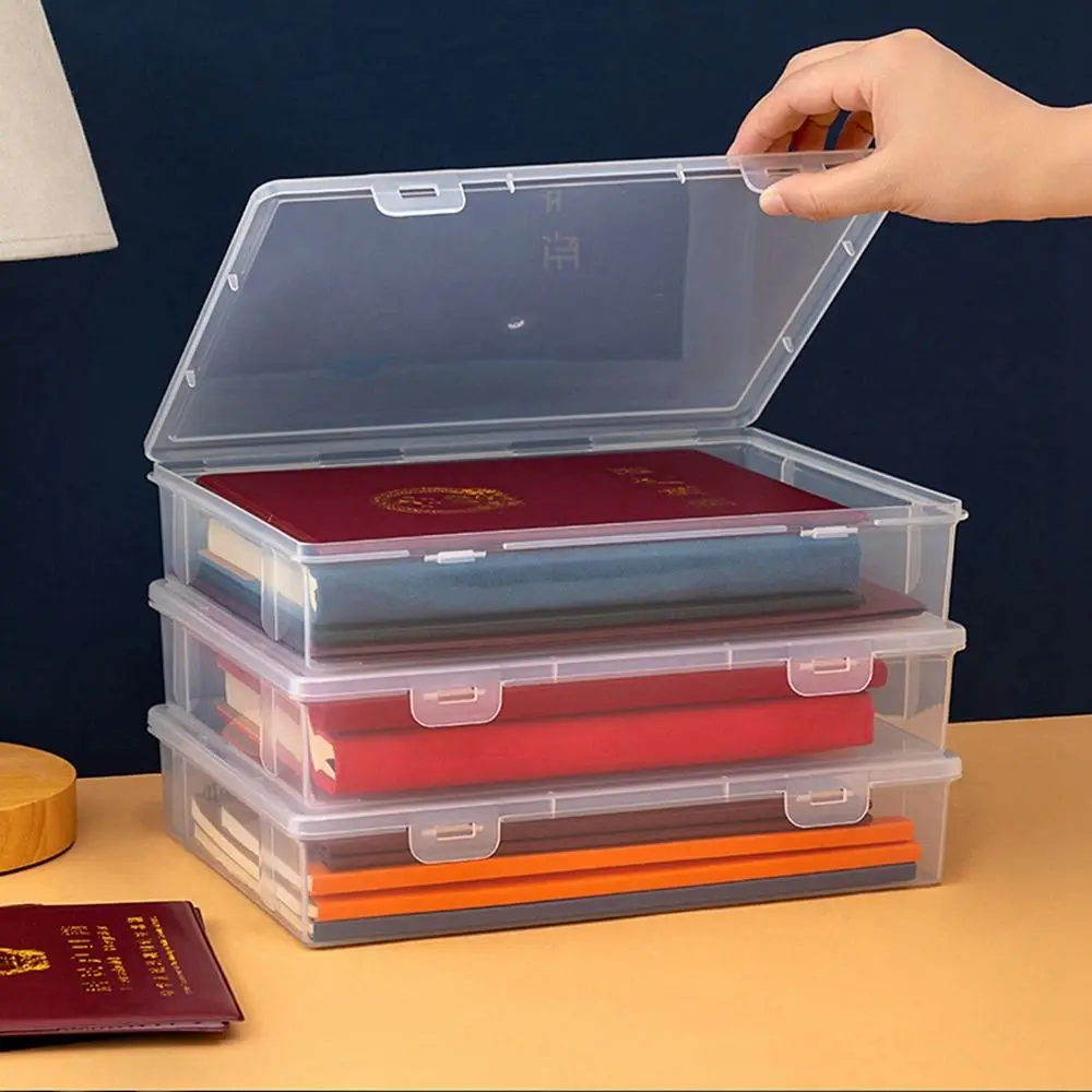 

1Pcs Dustproof Certificate Paper Wear-resistant Book Document Case Desktop Organizer File Box Storage Box