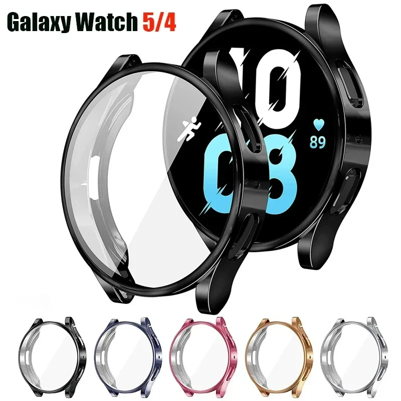 

Защитный чехол для Samsung Galaxy Watch 4 5 40 мм 44 мм, чехол-бампер из силикона и ТПУ для защиты экрана Galaxy Watch 3