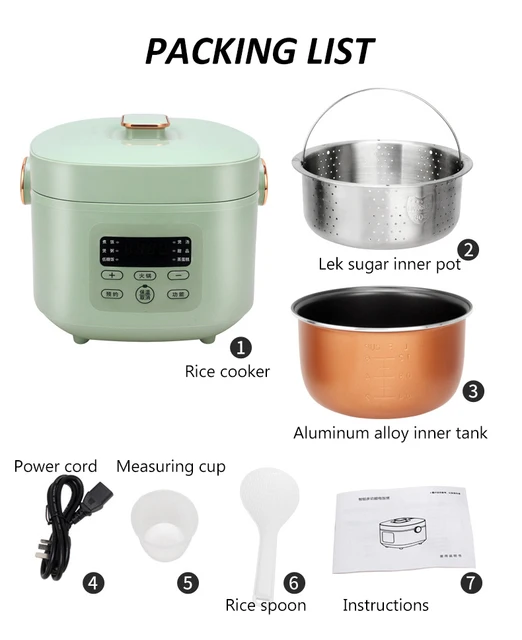 Rice Cooker 3L Electric Low Sugar With Ceramic Pot - Carb Reducing ...