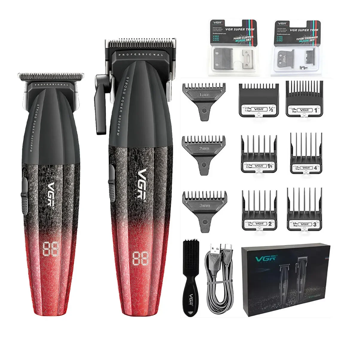 VGR مكينة حلاقه رجالي مُحسّن ماكينة تشذيب شعر احتر...