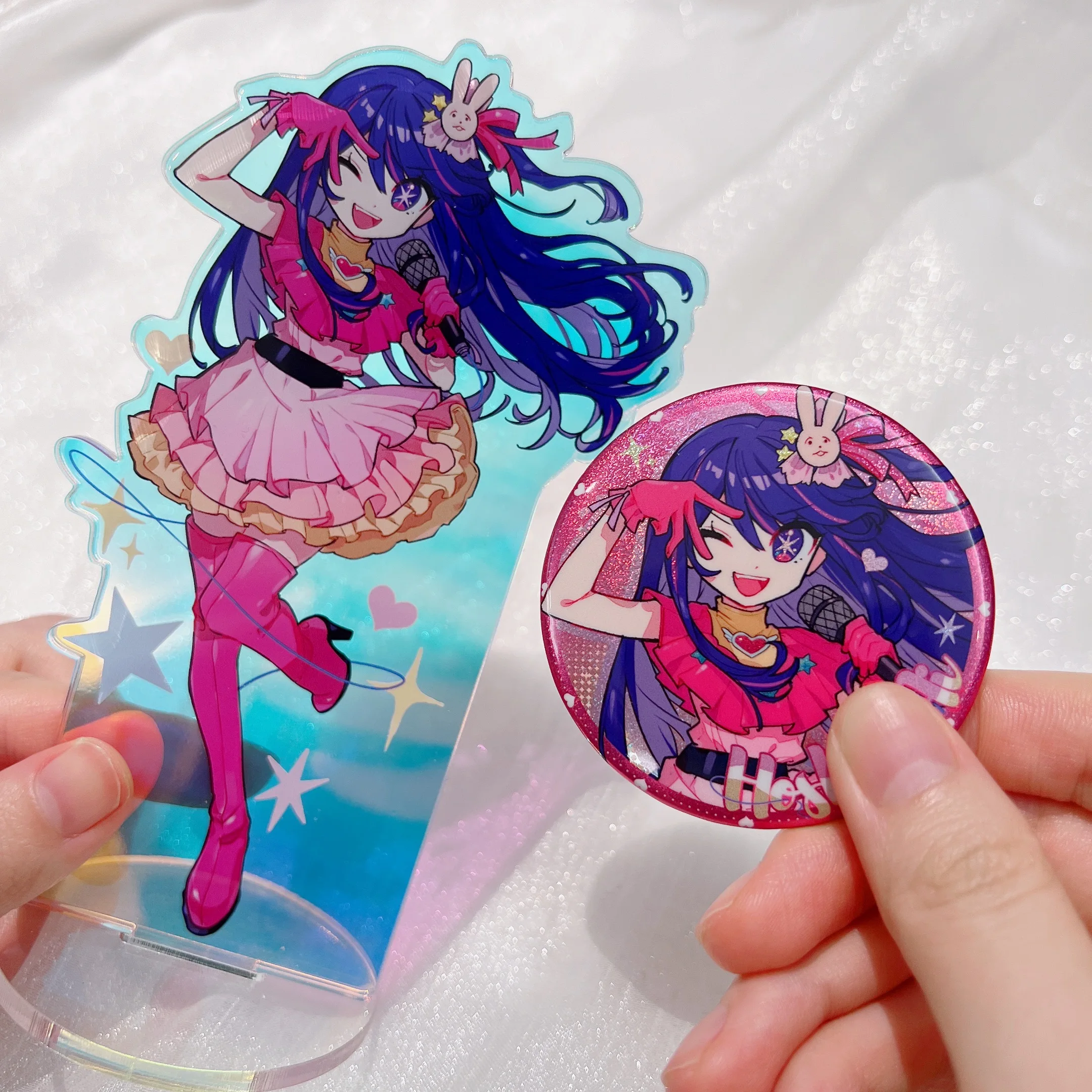 

OSHI NO KO Hoshino Ai Japan Anime Cosplay Laser Ticket Acrylic Keychain Key Ring Pendant Bag Badge Brooch Pin Birthday Gift