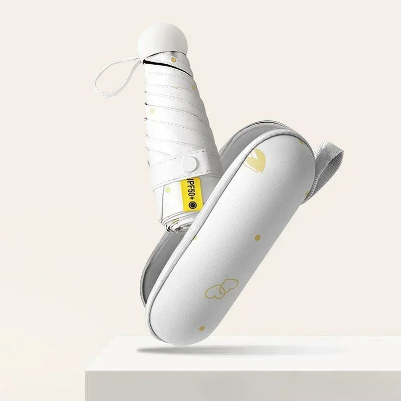 

Портативное снаряжение, бытовой Солнечный пятискладной компактный простой двухцелевой капсульный зонтик, зонт для студентов от солнца и дождя