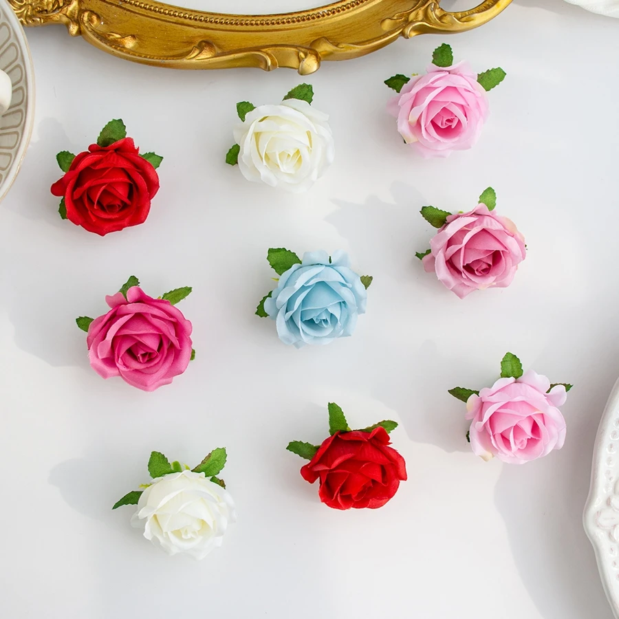 10/20PCS 인공 꽃 실크 장미 머리 홈 룸 웨딩 가든 데코라 야외 파티 어머니의 날 DIY 선물 화환 스크랩북