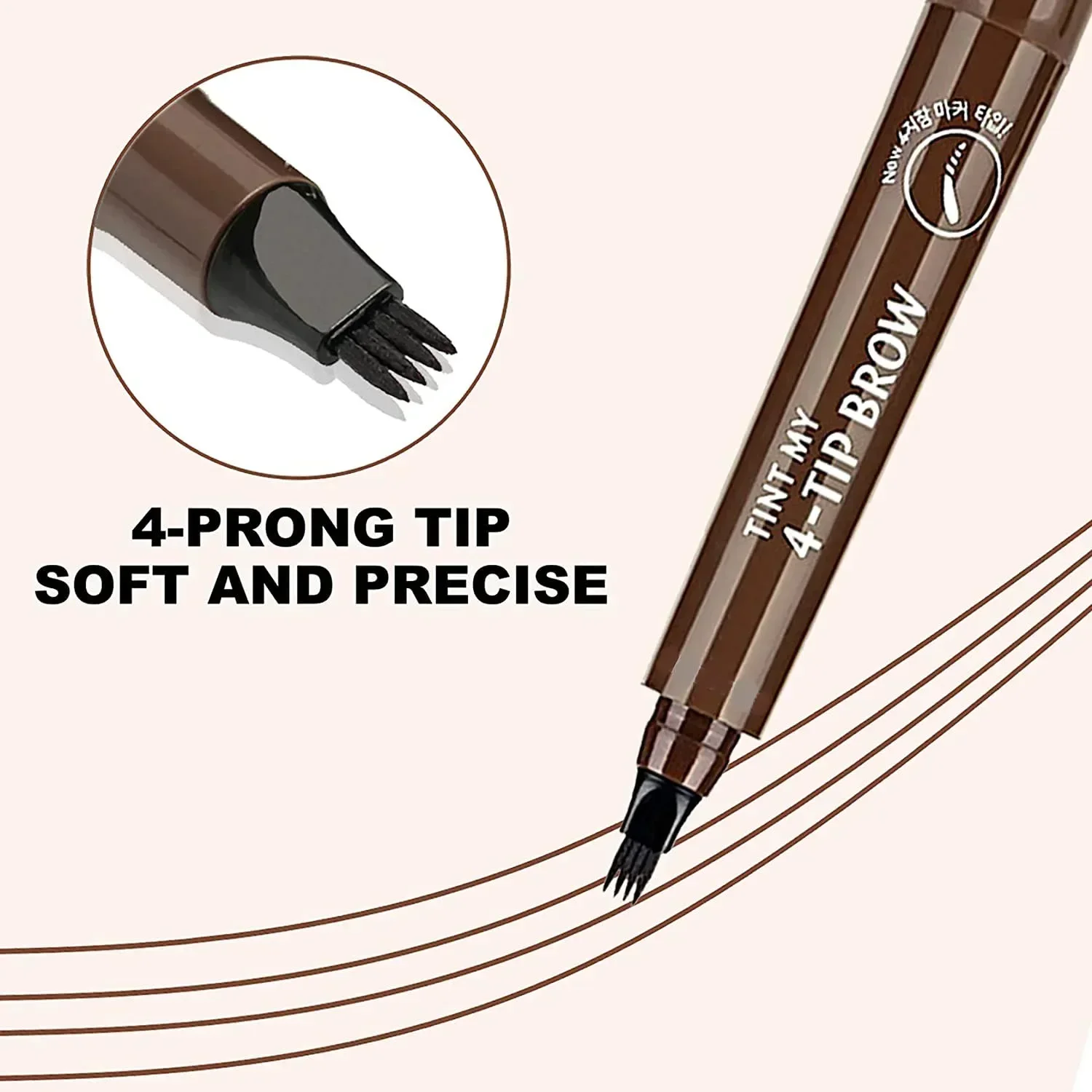 4 Point Eyebrow Pencil 4 Prong Tip Eyebrow Pen 4 Fork Eyebrow Pencil Waterproof Liquid Eyebrow Pencil Long Lasting Like Real 4