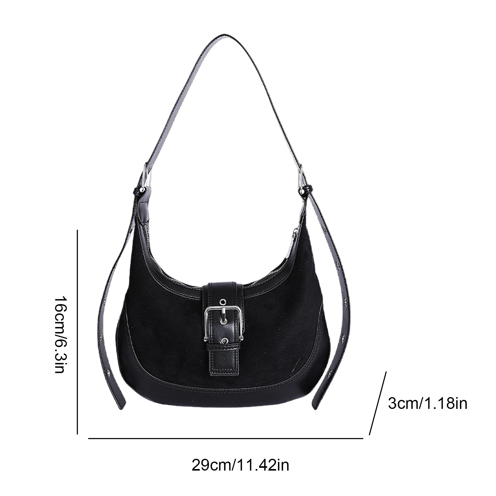 PU Leather Shoulder Bag Retro Underarm Bag with Adjustable Strap Crossbody Bag for Women Work Shopping Travel Daily