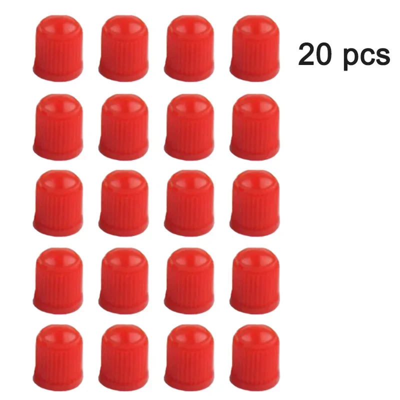 Universal Black Tire Valve Caps with O-Ring Seal - 20-Pack