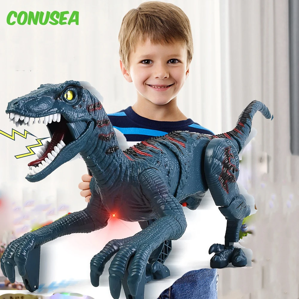 Remote Control Dinosaur Toys 8Ch 2.4G Radio Controlled Velociraptor Toy Imitates Walking Sounds Shaking Head Toy For Boy remote control dinosaur toys remote control toy