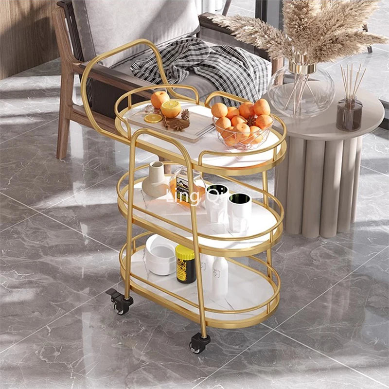 

Modern High Quality New Trolleys Ironwork Minimalist Classic Free Shipping Cart Mobile Wheel Servierwagen Dinning Set Furniture