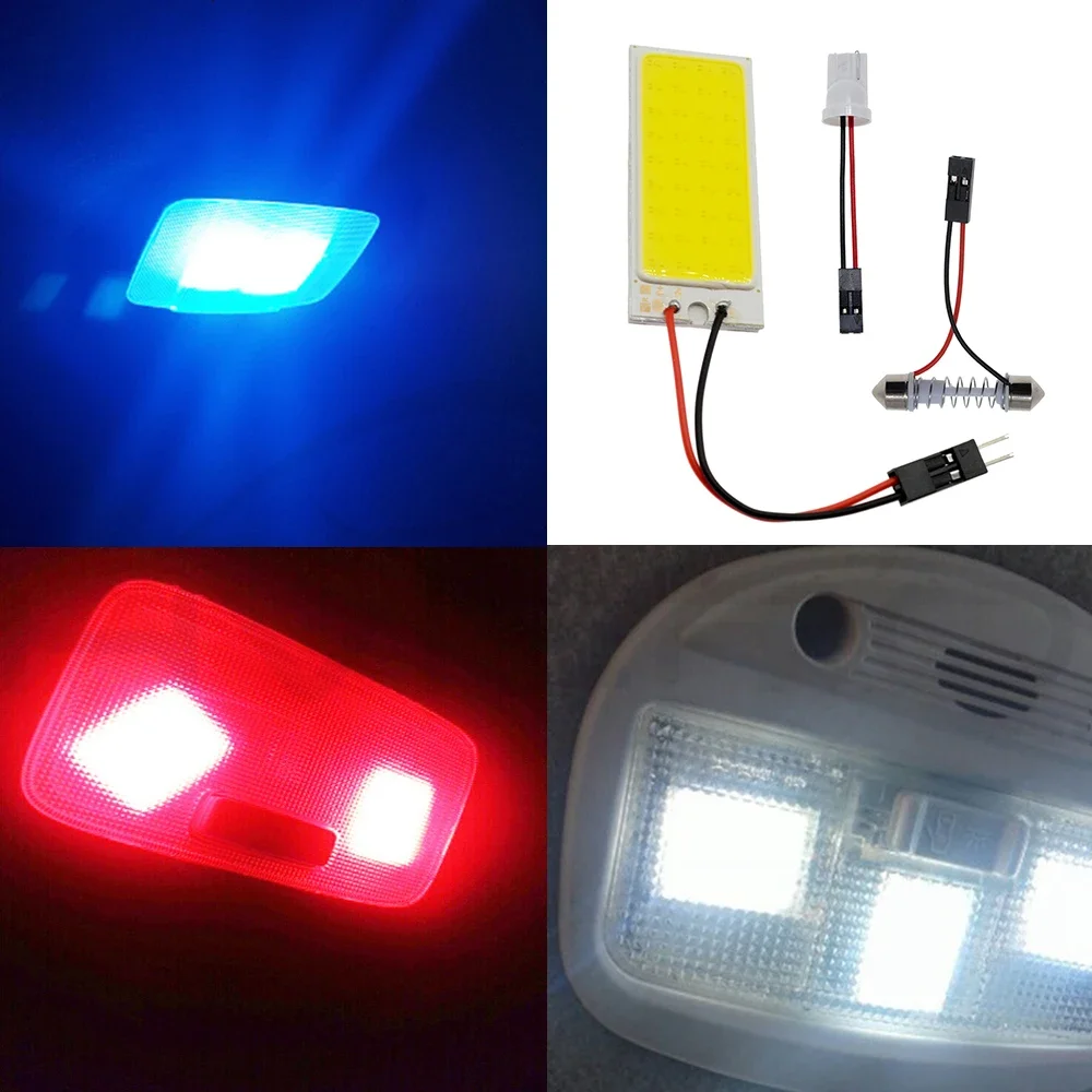 White Red T10 COB 36SMD Car Led W5w C5W C10w License Plate Lamp Auto Door Reading Backup Bulb Dome Festoon Light Trunk Interior