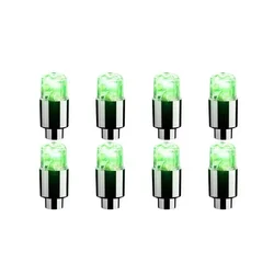 Illuminated Tire Valve Caps for Cars, Motorcycles, Bicycles, and Electric Vehicles (8Pcs Green)
