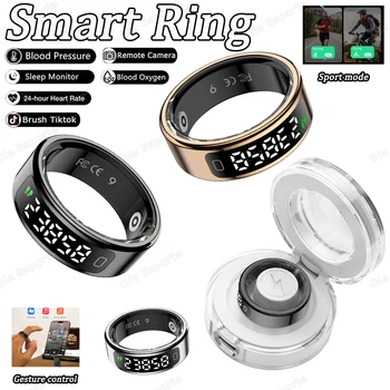 2025 Smart Ring With Screen Tiktok Control 5ATM Waterproof Smartring Heart Rate Temperature Monitoring Smartring Women Men R13 1