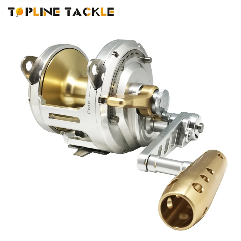 Topline Tackle Mulinelli Per Barche Da Pesca In Acqua Salata 2 Velocità Mulinello Da Gioco Grande In Alluminio Kfr20 30 50W Ruote Da Traina Per La Pes