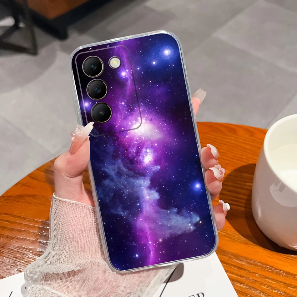 Floral Painted Transparent Shockproof Soft TPU Silicone Phone Case