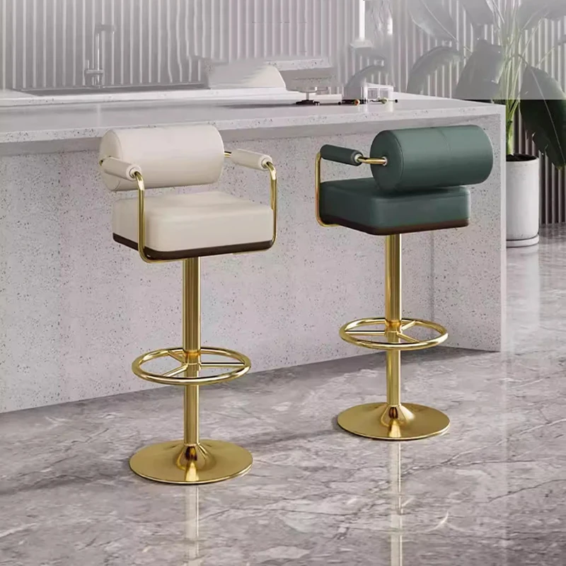 

High Modern Manicure Bar Stools Nordic Designer Minimalist Kitchen Counter Stools Reception Rotating Cadeira Furniture XR50BY