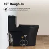 Elongated One Piece Toilet 10" Rough-in, Matte Black Toilets, Powerful Dual Flush Modern Toilet 2